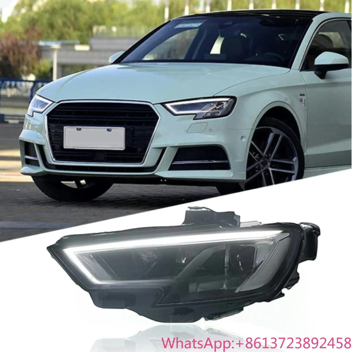 

A3 DRL LED Matrix Headlamp 2017-2020 High Beam Turn Signal Headlight Head Lamp Modified Upgrade Front Light for Audi