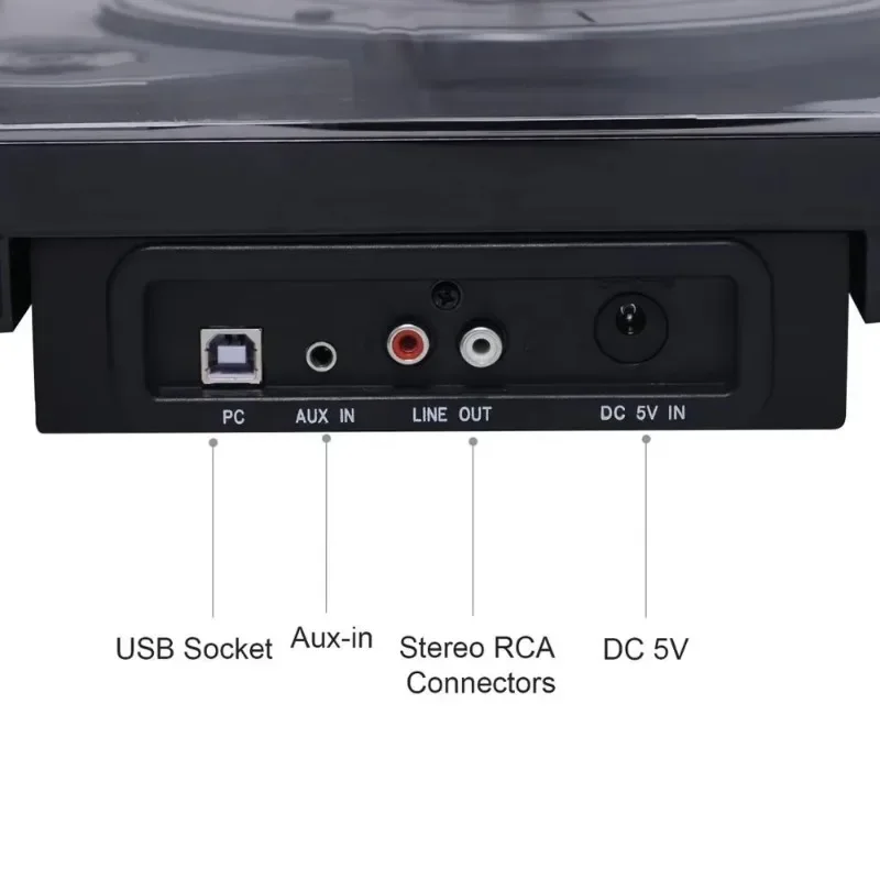 Vintage-Style Hi-Fi Turntable Player 2024 Model with 3 Speeds and Wooden Vinyl Record Music System, Bluetooth/USB/SD Play - Image 3