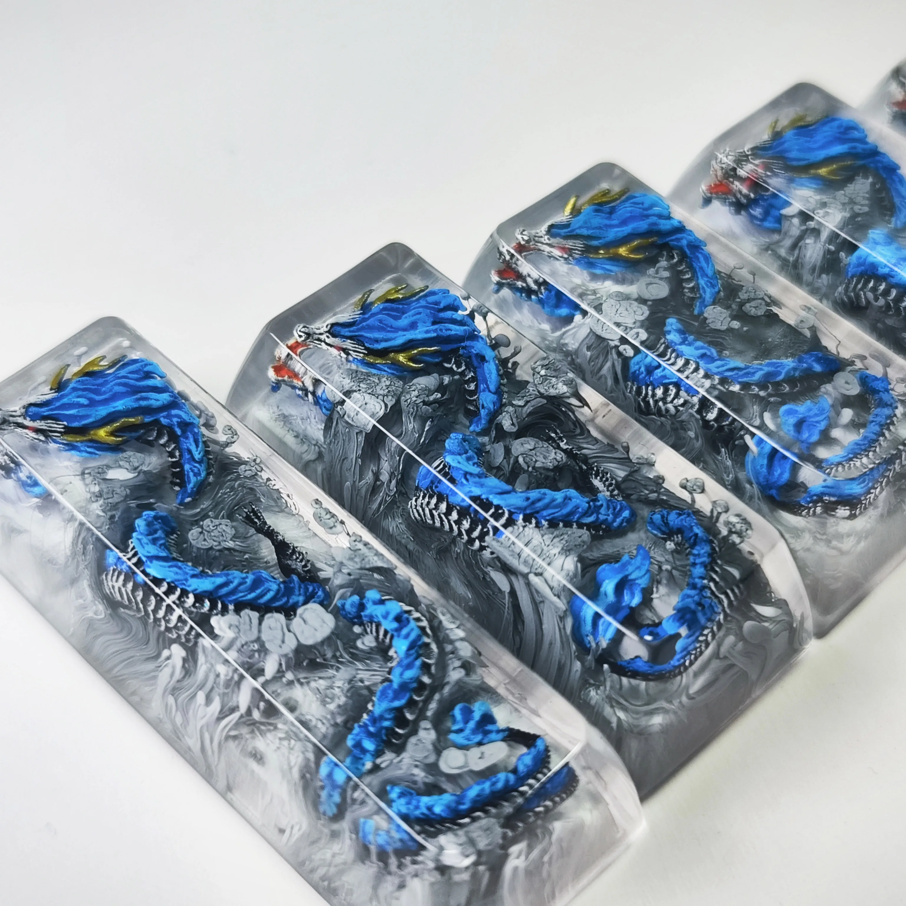 Imagem -02 - Chinese Dragon Loong Artisan Resina Keycaps Digite Key Cap para Teclado Mecânico 1.5 75 2.5 2.5. 75 SA Perfil