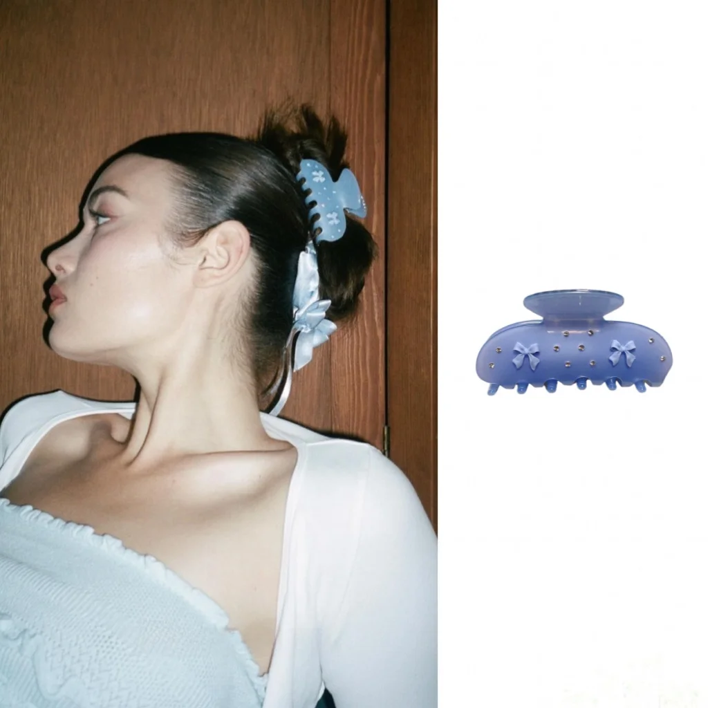 

Ballet Sle Acetate ark Clip Knot Hair Accories Sweet Series Girl's Updo Hair Claw More than Milk Blue