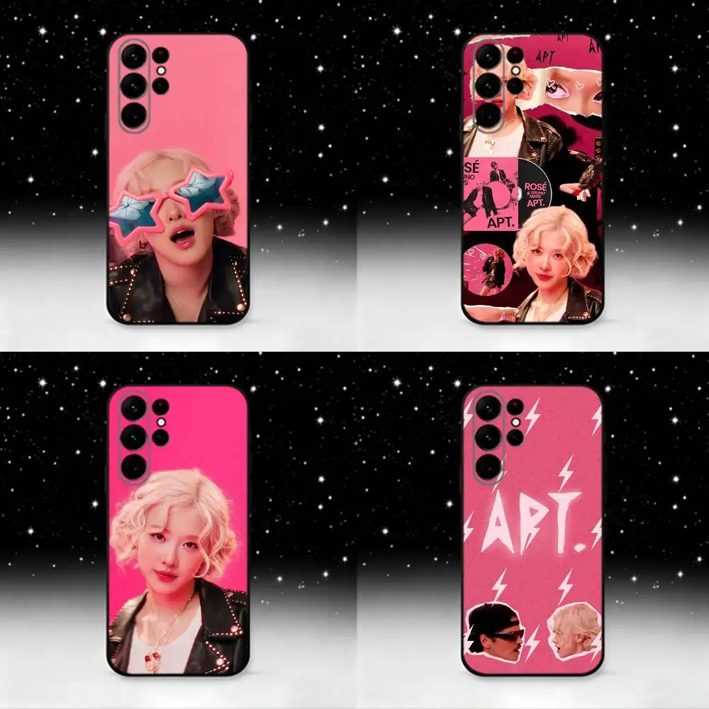 

Singer Apt Rose Phone Case For Samsung S25,S24 Ultra,S20,S30 plus,S22 plus,S23,S30 Ultra 5G Silicone Black Shell