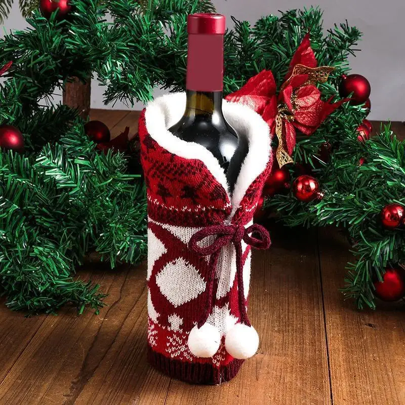 Christmas Wine Bottle Cover Decorations For Home Cristmas Ornament Xmas  Gifts New Year 2024 decorative set