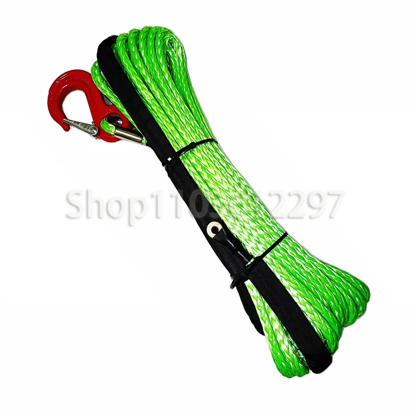 8mm*15m Synthetic Winch Rope With Hook Tow Off Road Trailer Strap For ATV SUV Vehicle Car Accessories Trailer Rope