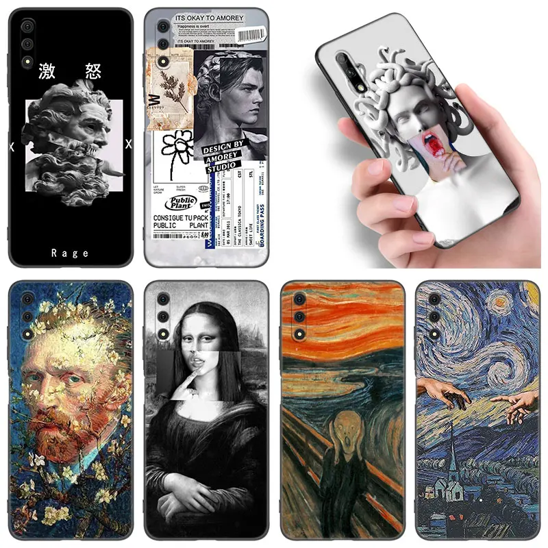 Fashion Art Design Phone Case For Huawei Honor 7A 8A 9X 20 Pro 10X Lite 7S 8S 8C 8X 9A 9C 10i 20i 30i 20E 20S Soft Black Cover