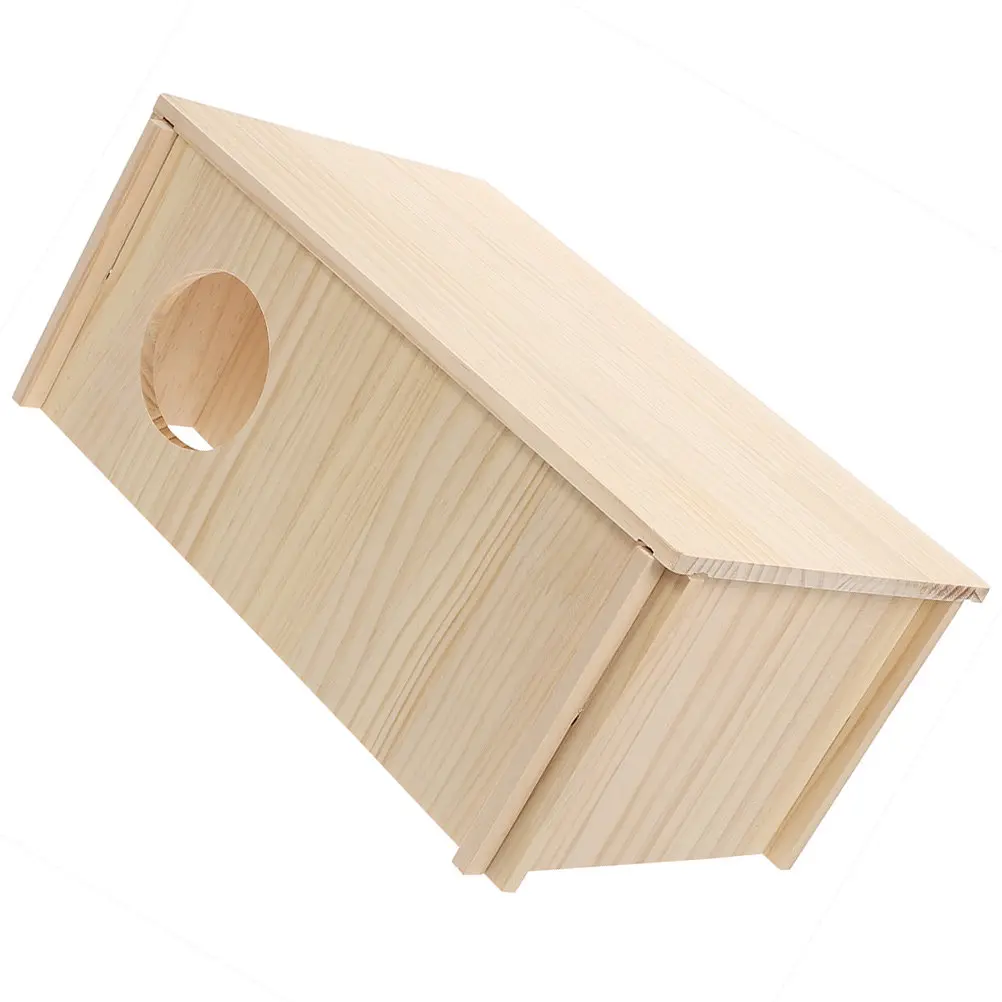 Wooden Hamster Hideout with Staircase Design – Bite-Proof Rectangular Exercise Playground for Small Pets