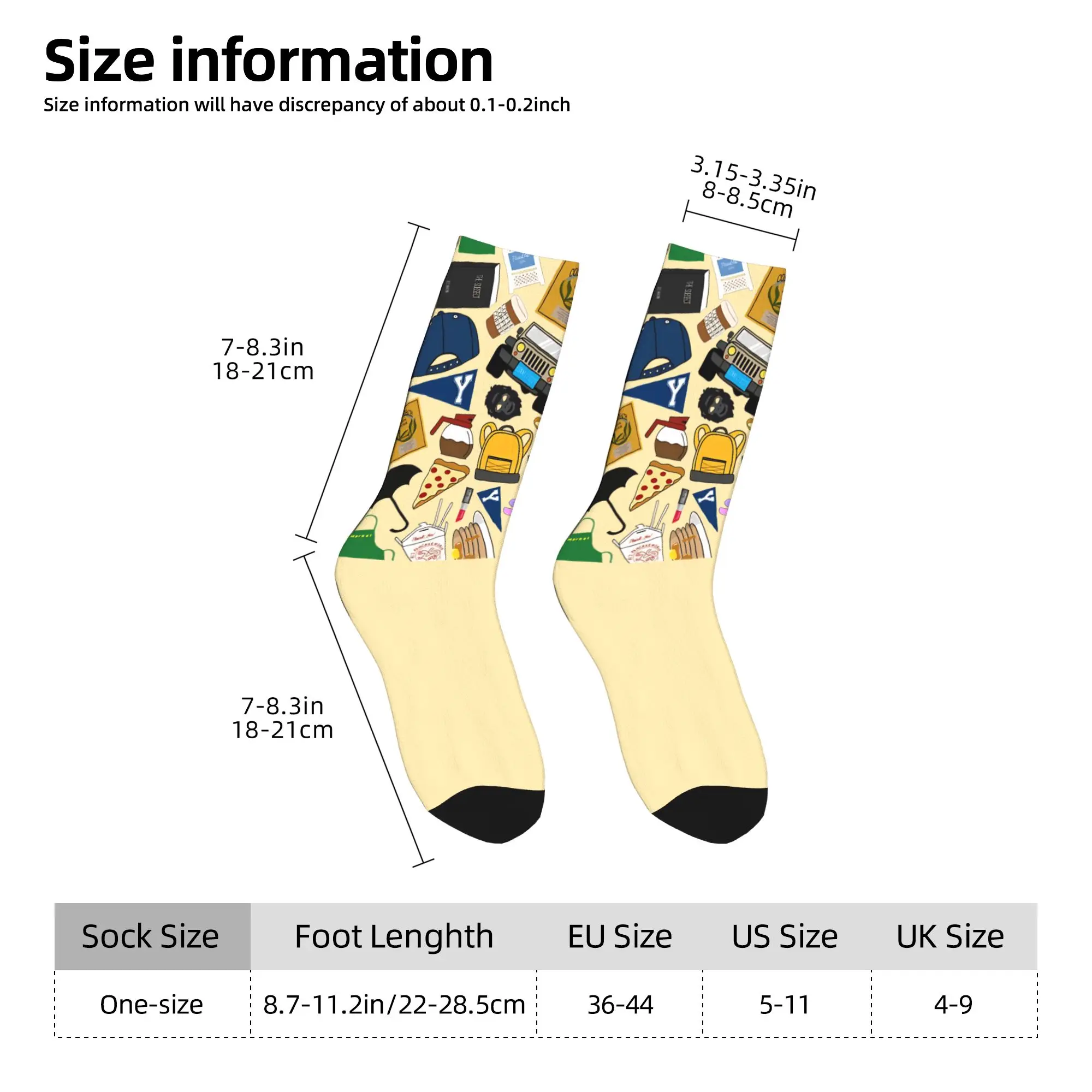 Зимние теплые носки Gilmore Girls Ultimate Fan Pattern Icons с принтом зеленого цвета, впитывающие пот баскетбольные носки,