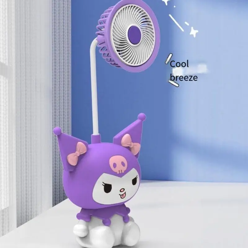 

Sanrio Kuromi Многофункциональный настольный вентилятор Портативный студенческий класс Общежитие USB-зарядка Маленький вентилятор Бесшумный студенческий подарок на день рождения