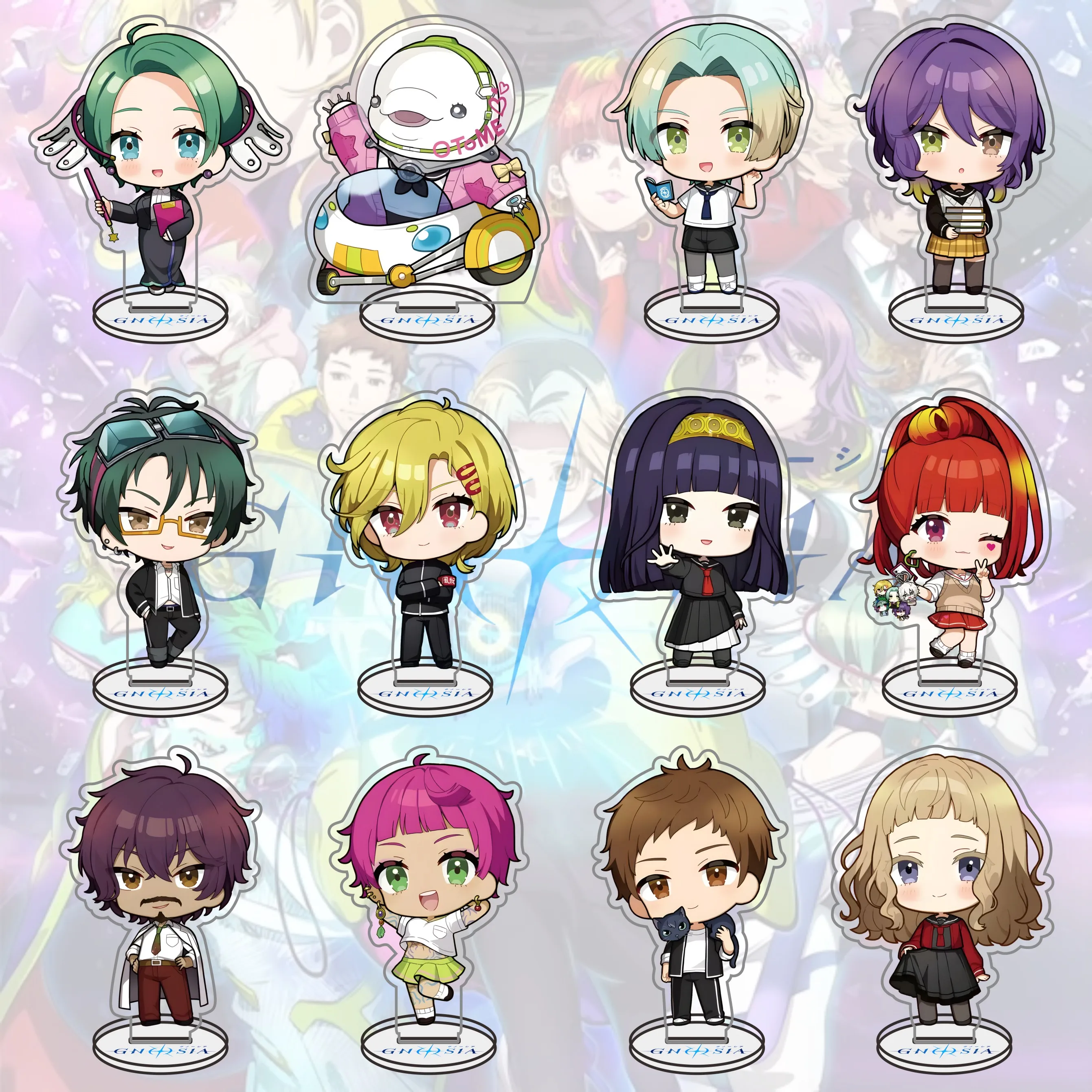 

Anime Gnosia 10CM Acrylic Stand Ornaments Cute style Keychains Yuriko Gina Setsu Remnan Desktop Decorations Fans Gifts