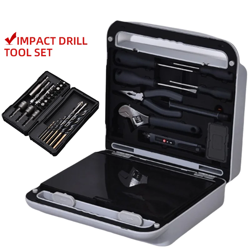 ZTEN Protable Electric Impact Drill Brushless Motor 2-speed Power Tool Sets Drill Tool Box Multifunctional Hammer Wrench Toolbox