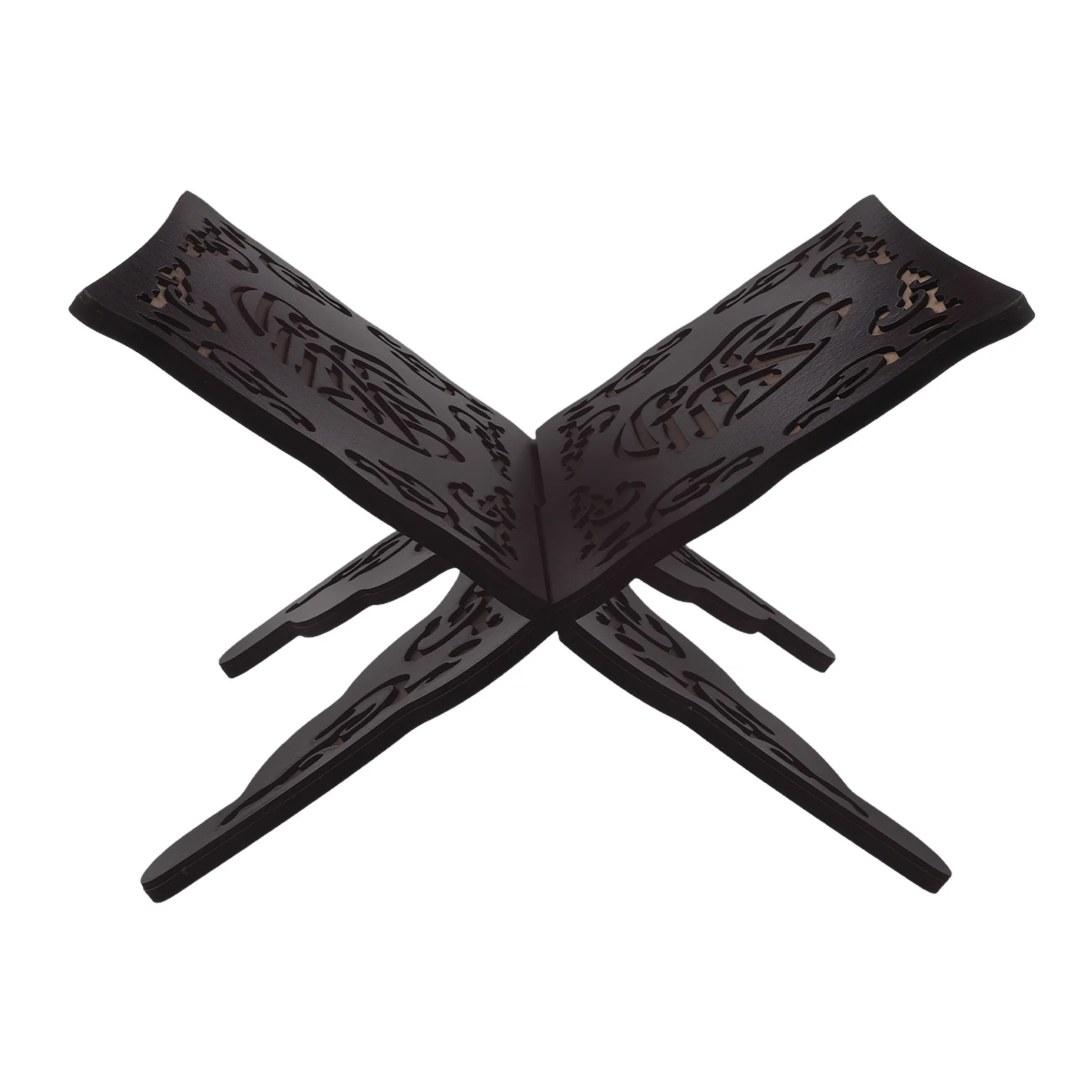 

Foldable Wooden Quran Bible Book Holder Black Detachable Muslim Prayer Reading Stand Organizer Shelf Quran Holder Book Stand