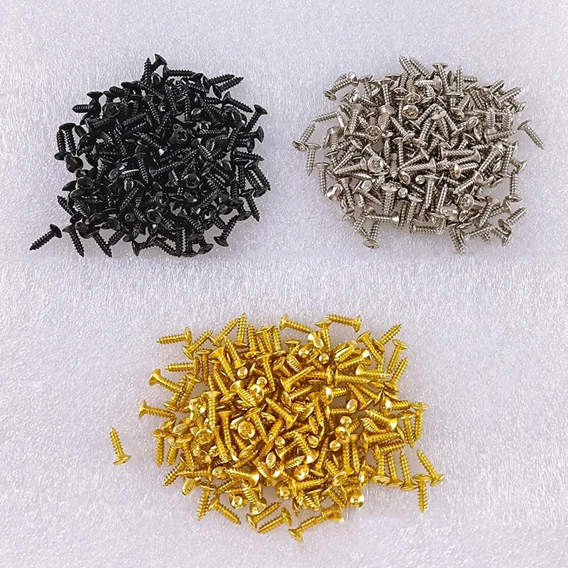 50PCS/Pack Guitar Protective Plate Screws with Box 3*12 mm Size Gold Silver Black 3 Colors Available Guitar Bass Accessories ZYF