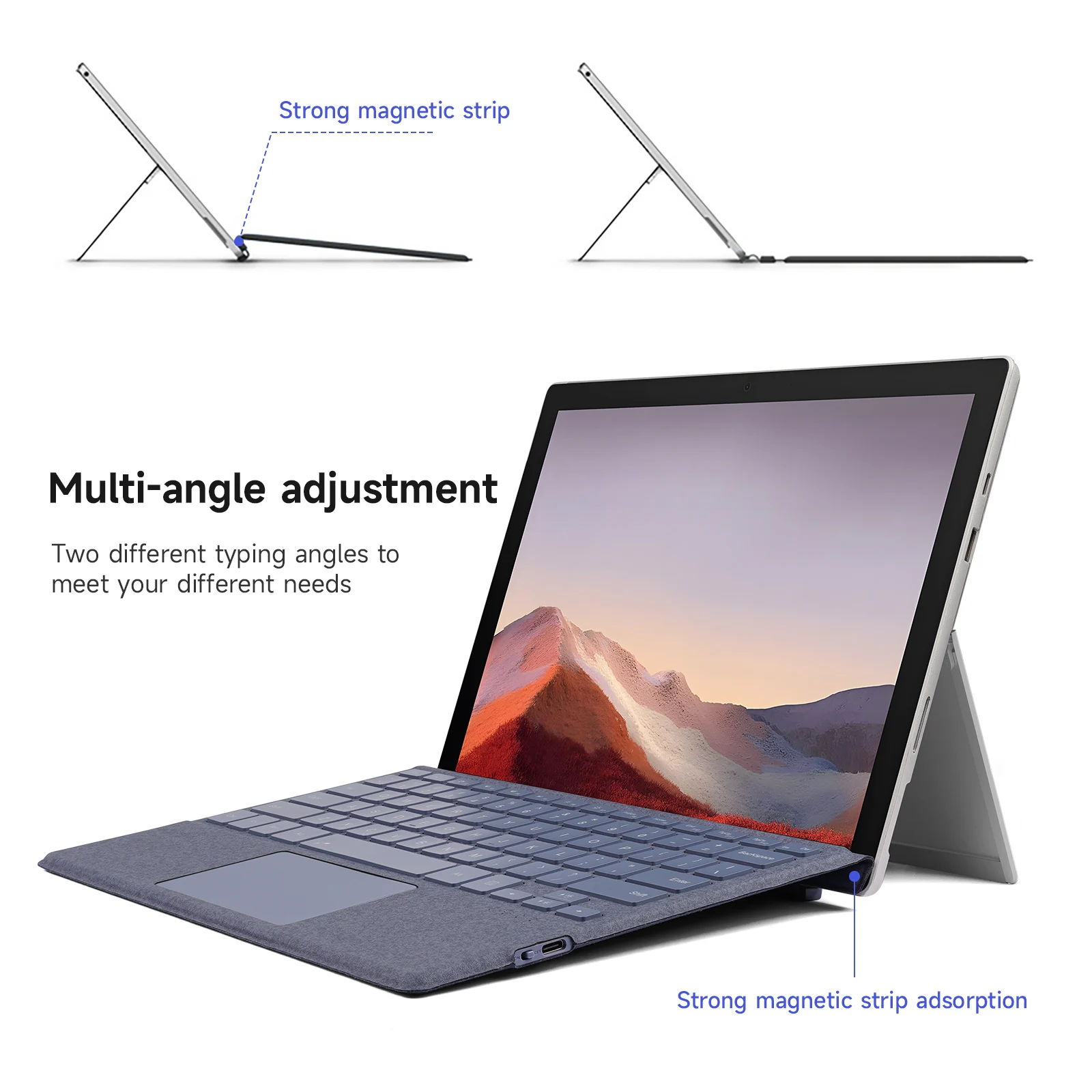 2025 Nuova tastiera sostitutiva Premium per Surface Pro 12 |   Wireless Bluetooth 5.0, retroilluminazione a 7 colori, design sottile, tasti a forbice