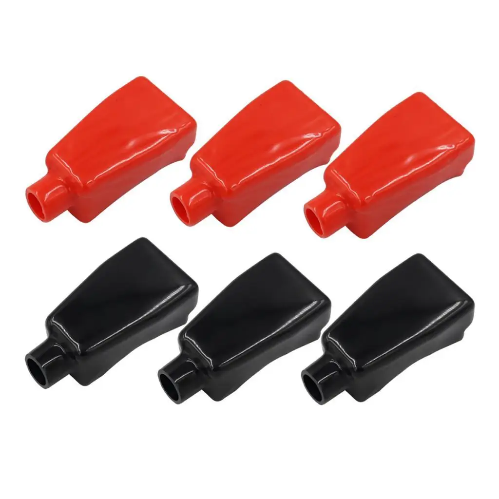 6x tampas de terminal tampas protetoras de terminal substituição pvc protetor de isolamento cobre universal para motocicleta rv barco caminhões