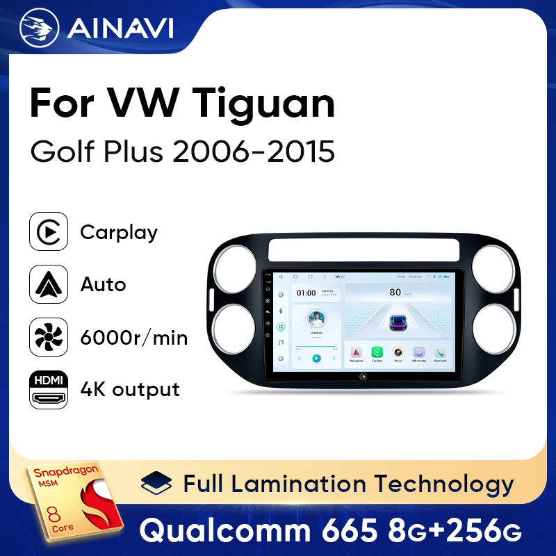 

Ainavi Car Radio For Volkswagen VW Tiguan 2006 2008 2010 2012 2014 2016 Golf Plus Car Multimedia Wireless Carplay Auto HDMI out