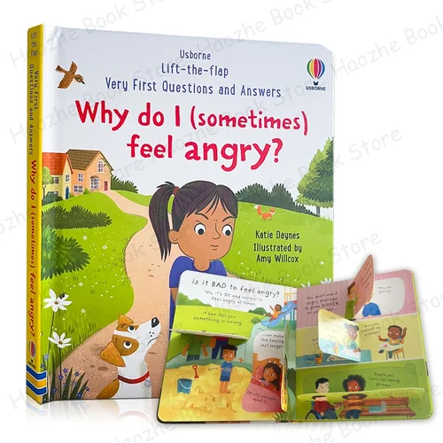 아주 첫 번째 질문 및 응답: 왜 나는 화가 나니? Usborne 리프트 플랩 어린이 활동 영어 책, 어린이 선물, 몬테소리 