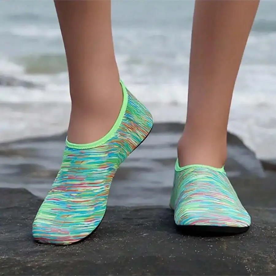 

LANTROVE Large Size Couple Shoes With Green Stripes, Suitable For Outdoor Sports, Beach, Vacation, Leisure Style, Four Seasons,