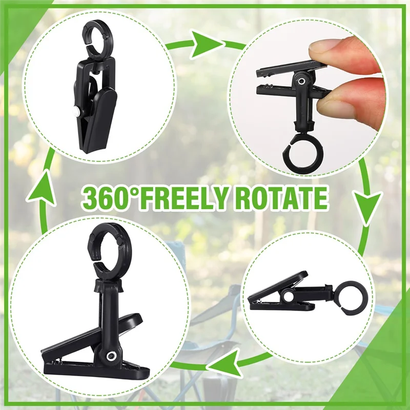 

ABZC-360° Clips RV Awning Lights 50Pcs Curtain Hooks With String Light Holder Hanger Hook Trailer Christmas Party