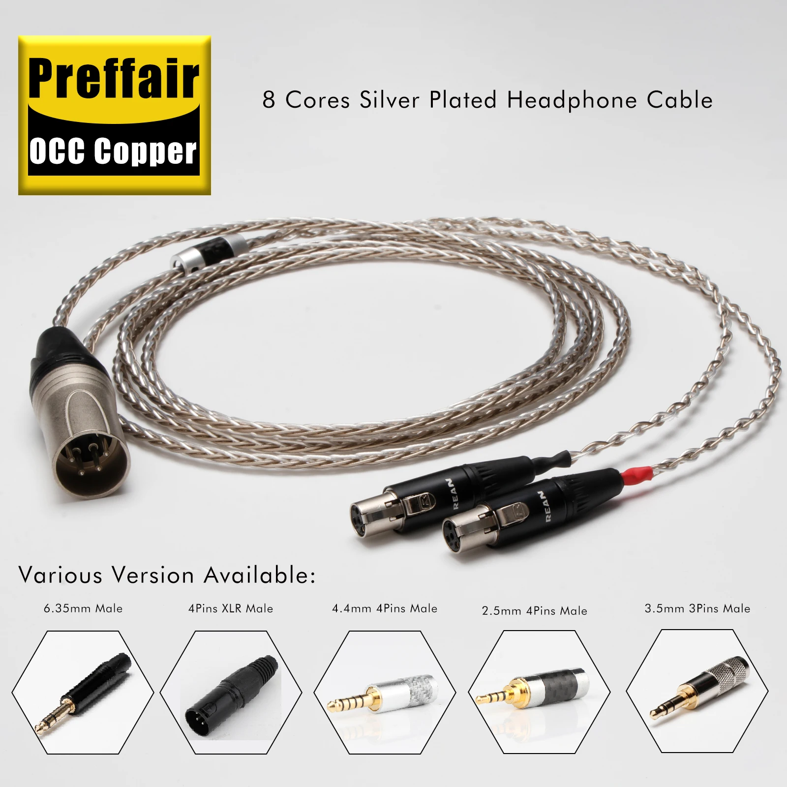 

Позолоченный 8-жильный кабель для наушников Preffair HIFI OCC, подходит для наушников Audeze LCD-2, LCD-3, LCD-4, LCD-X, LCD-XC.