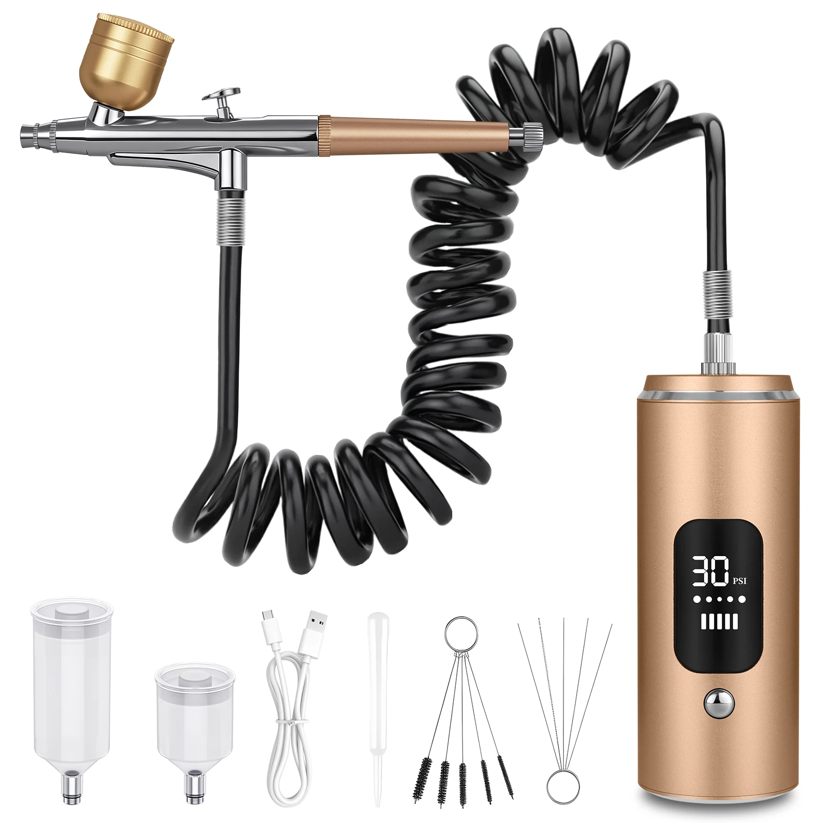 Wireless Nail Spray Machine Gun with 30 PSI Compressor Portable Electric Spray Paint Gun for Crafts And DIY Projects