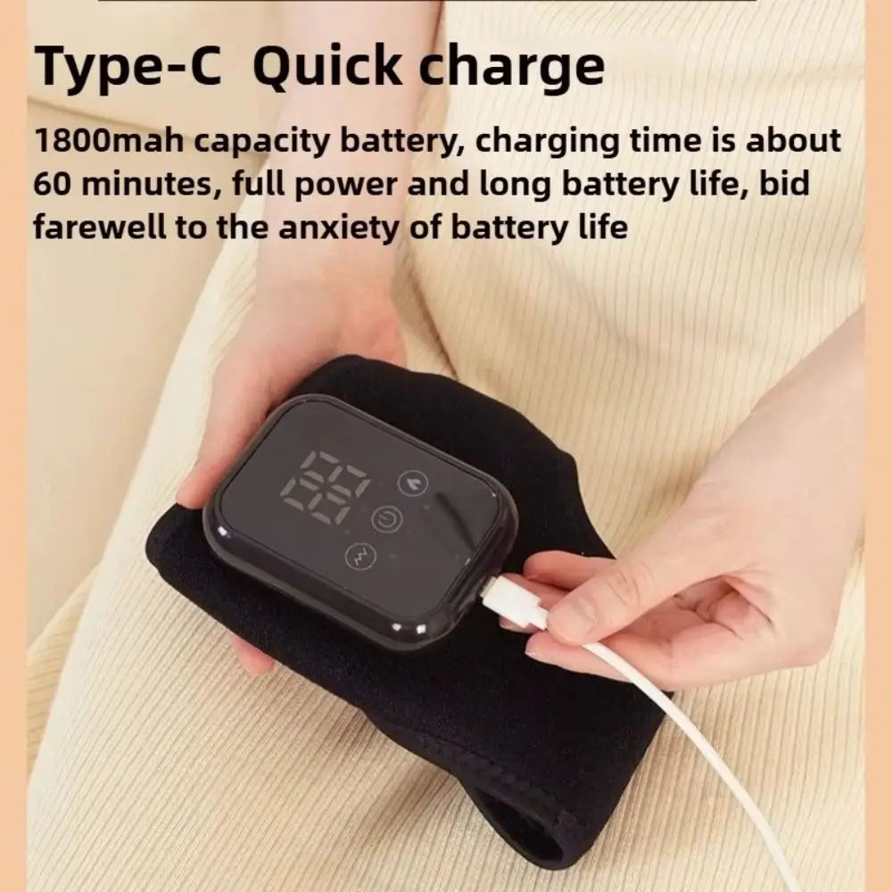 

With 3 Vibration Modes Heating Ankle Protection Strap Side Stabilize Compression Ankle Wrap Foot Massager Joint Protector