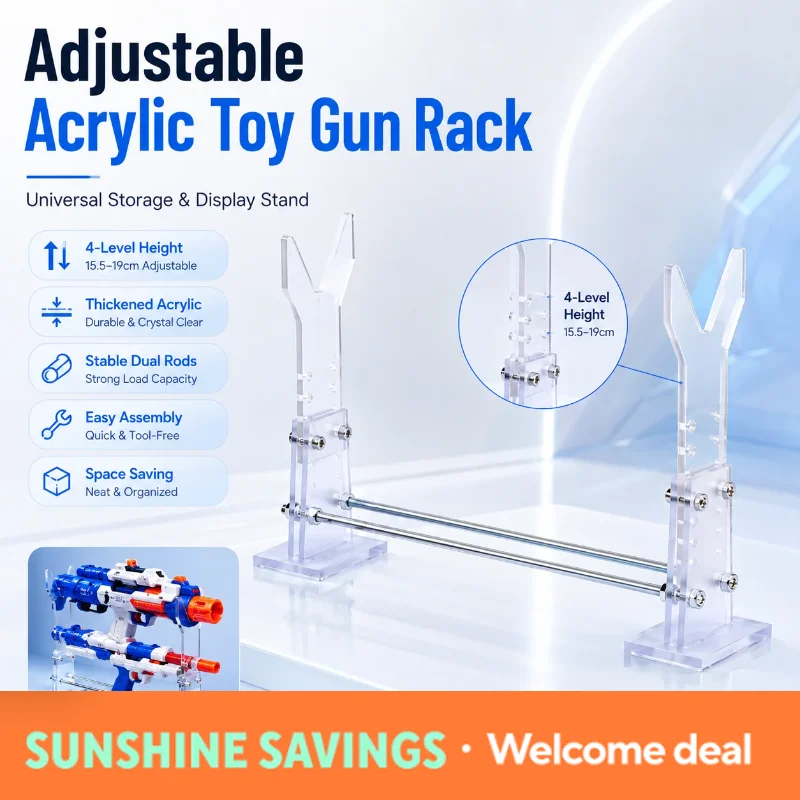 Detachable Clear Acrylic Display Rack for Collectible Simulation Model, Universal Adjustable Decor Holder Stand