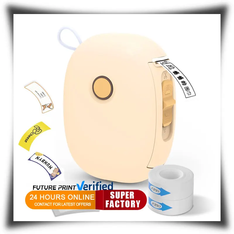 

Wireless Mini Pocket Smartphone Label Maker with Tape, Direct Thermal Printer Charging Labeling Machine