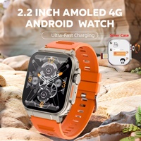 Android Smartwatch S9 Ultra 4G Network SIM Card 2.2 inch Amoled 180° Rotary Camera GPS WIFI Global Call Smart Watch Men Ultra 5G
