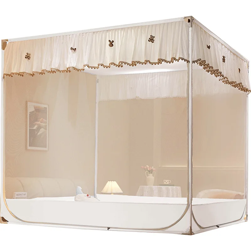 

Antibacterial anti-drop mosquito net household 2025 new bedroom yurt universal anti-drop bed full bottom pattern net