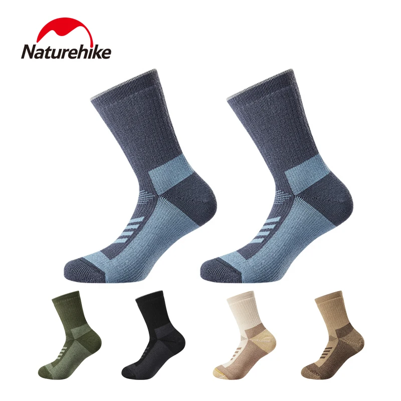 Naturehike Sport Socks Breathable Keep Warm Wool Socks High Elastic Shock Absorbing Socks Men Women Winter Outdoor