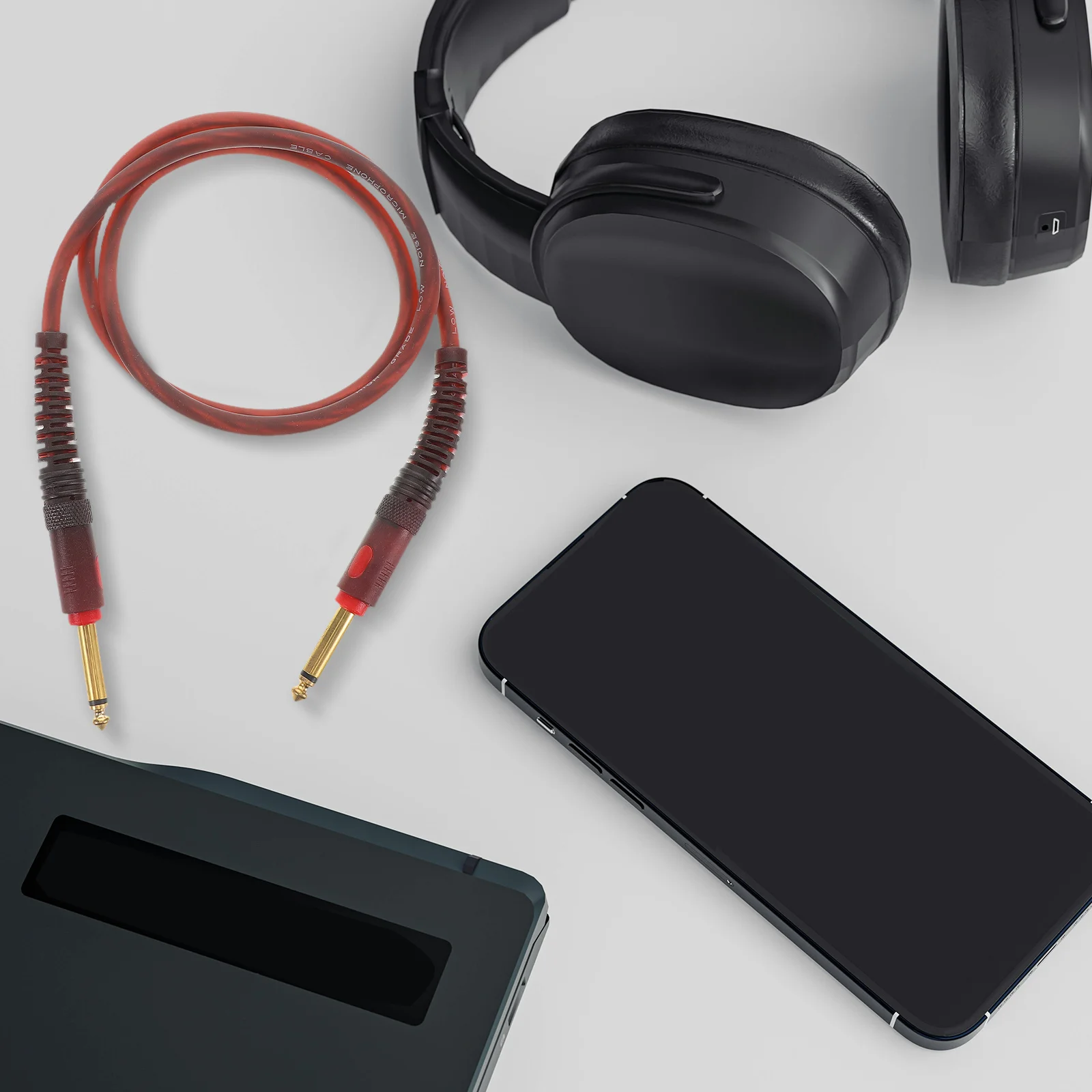 

.35mm Male to Male Microphone Cable Mono Extension Cord Adapter Audio Cable for Guitar Amp Recording Mic Connector