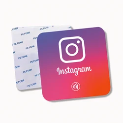 Piatto quadrato di grandi dimensioni Instagram NFC plate Sign NFC Social Media Plate per la decorazione del negozio di unghie per ciglia del negozio di barbiere