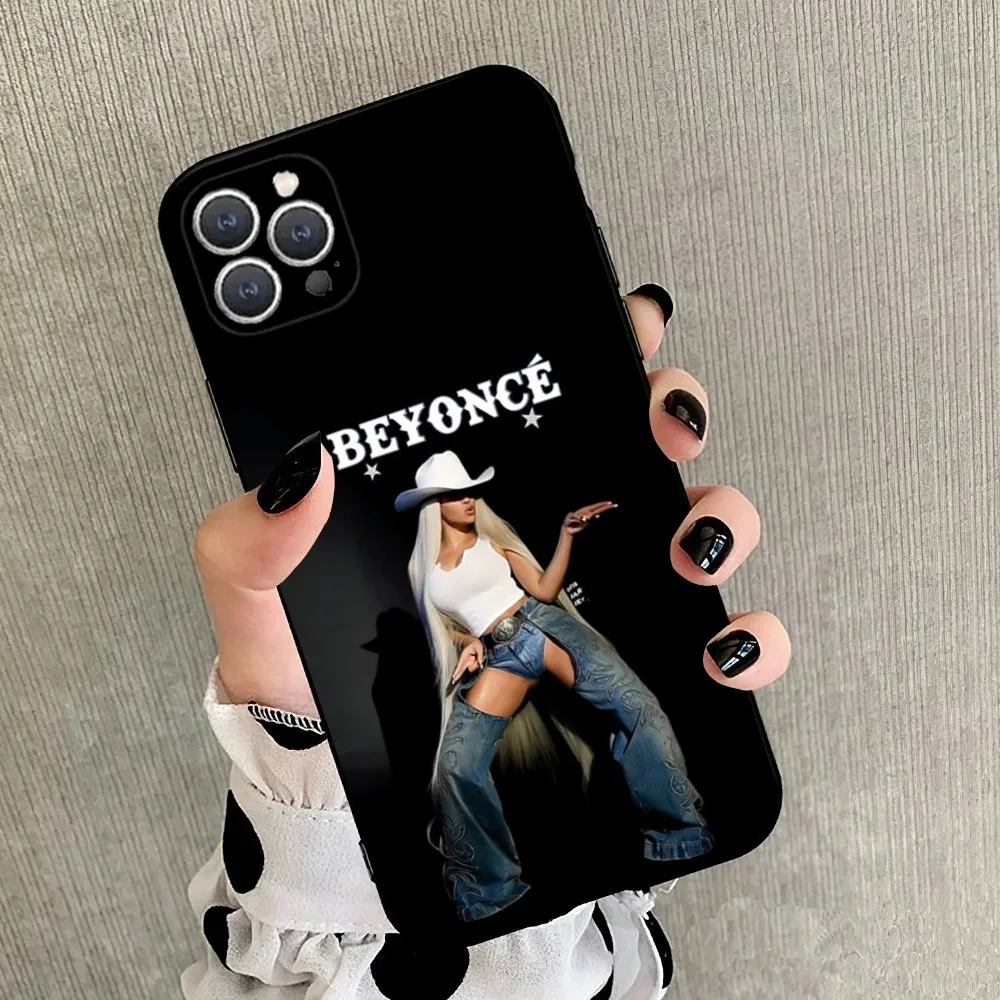 Beyonce Hot Singer Phone Case For iPhone 15,14,13,12,11,Plus,Pro Max,XS,X,XR,SE,Mini,8,7 Soft Silicone Black Cover