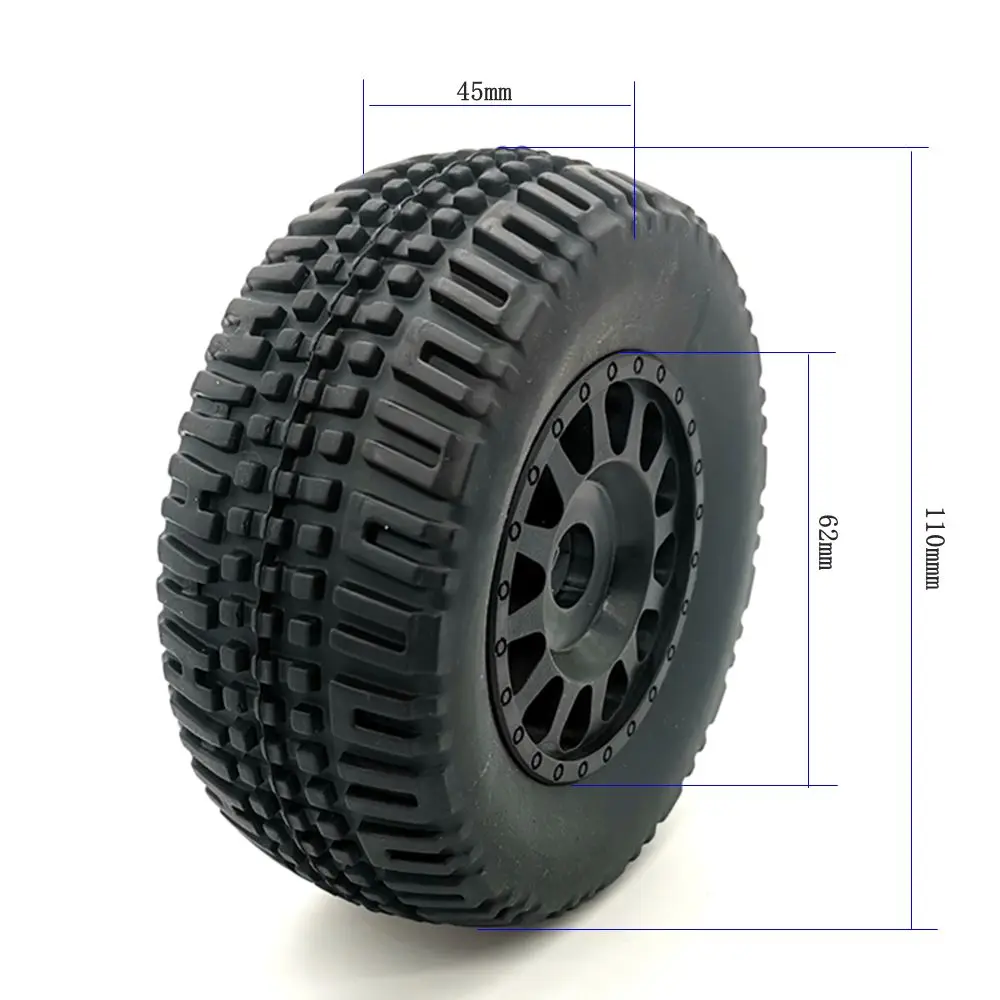 RC 1/7 Or 1/8 4WD Remote Model Control Short Card Car Wear-resistant Grip Tire, Adapter 17mm,110mm*45mm General Purpose Tires