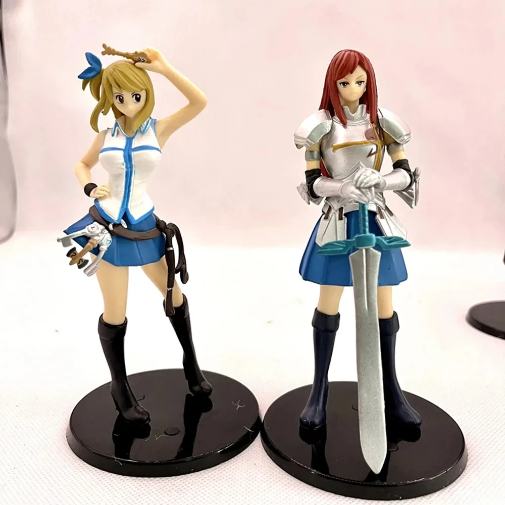 Anime Fairy Tail Lucy Heartfilia Cinza Fullbuster Erza Scarlet Etherious Natsu Dragneel Figuras de ação em PVC Estátua Modelo Brinquedos Boneca