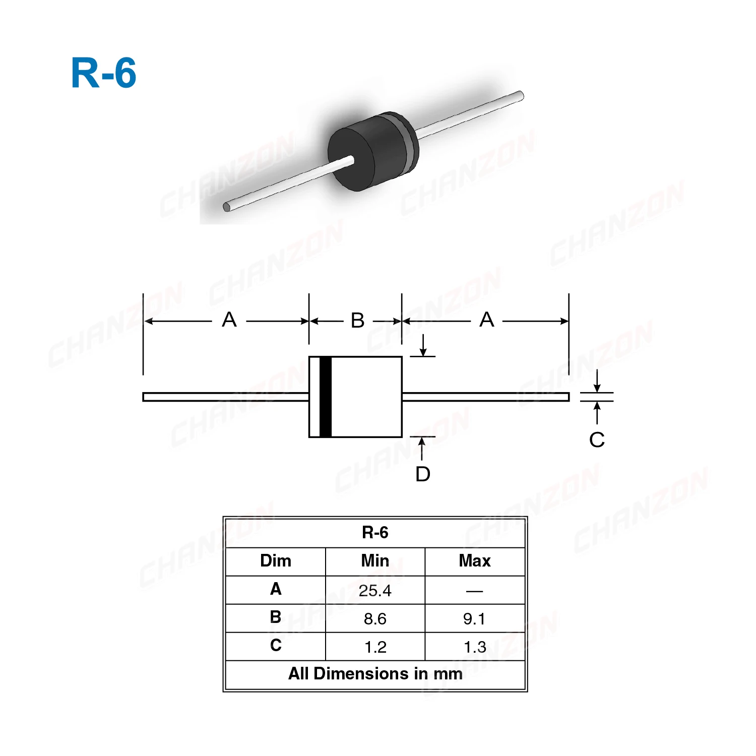 100% Original Genuine 20 Pcs 6A4 6A10 10A10 R-6 6A 10A 400V 1000V Electronic High Power Axial Silicon Rectifier Diode