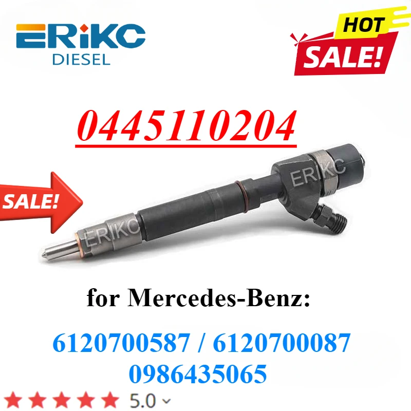 0445110204 Common Rail Fuel Injector 0 445 110 204 Diesel Engine Nozzle for Mercedes-Benz OE 6120700587 A6120700087 0986435065