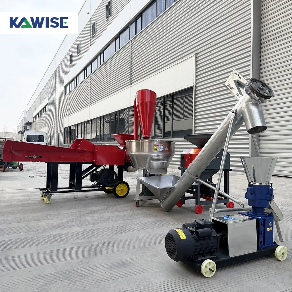 AIROW Compact Animal Feed Pellet Production Line for Poultry Livestock and Farm Feed Processing Plantc