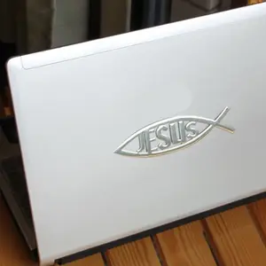 Hıristiyan İsa Balık Sembol Araba Amblem Sticker 3D araba Amblem, araba Çıkartması, Oto Dekor, Popüler, Logo, 1 adet 6 Büyük balık satışı bir hıristiyan no. 1
