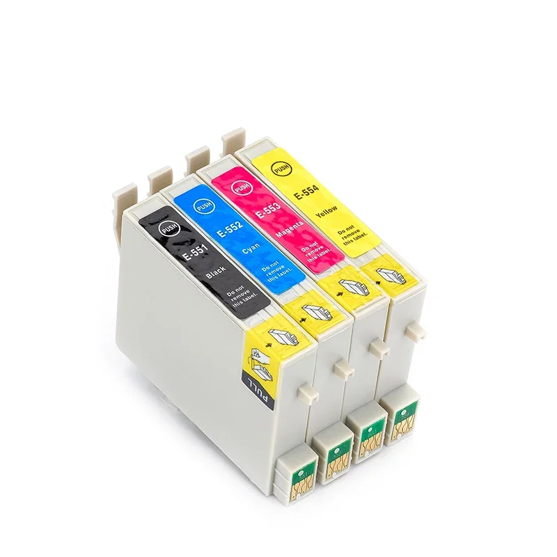 4 Color T0551 T0552 T0553 T0554 Ink cartridge T551 For Epson Stylus Photo Inkjet Cartridges RX420 RX425 RX520 R240 R245 Printer