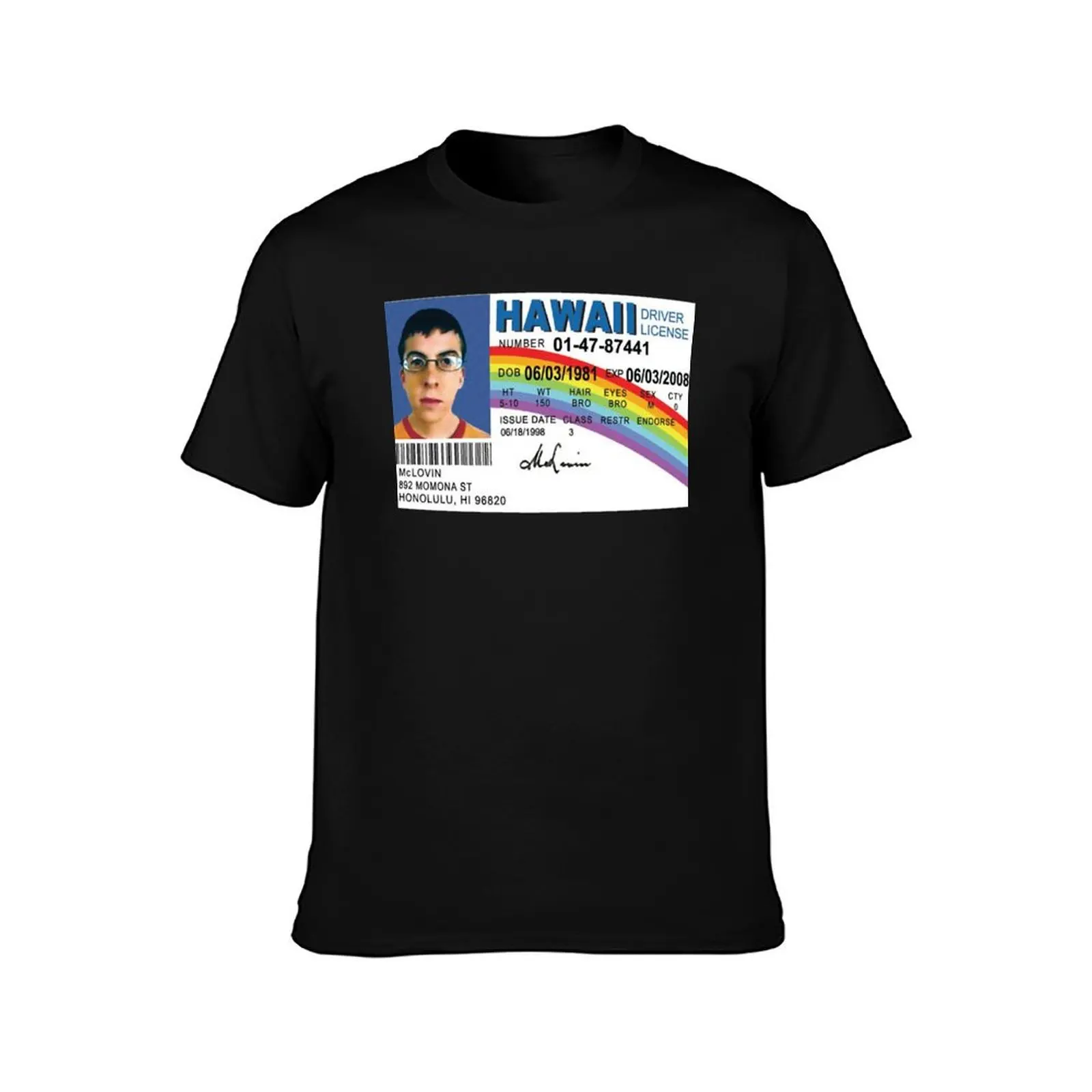 McLovin Driver License ID Badge , mclovin, superbad, film, super, funny, sarcastic, dark humo T-Shirt funny t shirts man T-Shirt