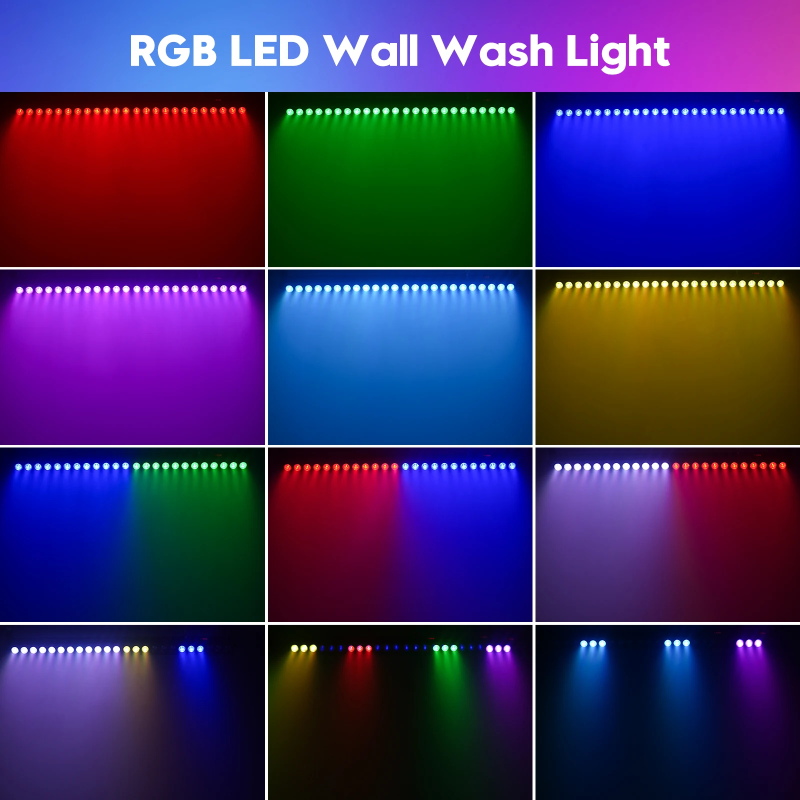U'King 4 قطعة 60 واط جدار غسل ضوء بار 24X3 واط RGB المصابيح سرادق المرحلة ضوء بار DMX لحفل الزفاف DJ نادي ليلي KTV الحفل #2