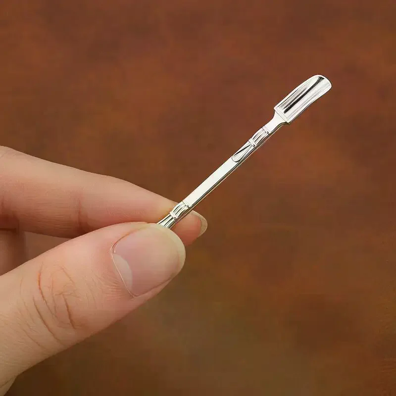Vintage Alloy Mini Spoon Carved Design Powder Measuring Tool For Powder Scooping Jewelry Making DIY Crafts Portable Accessory