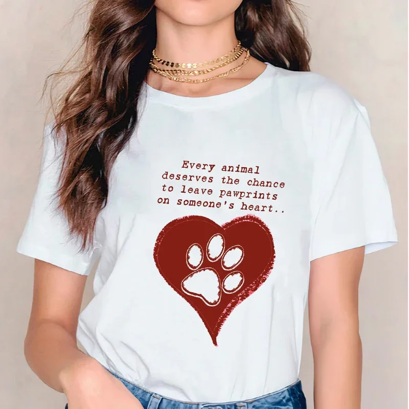 Lovely Cat Cartoon Animal Should Be Respected Women T-Shirt Two-dimensional Comics Harajuku 90s Clothes Top Short Sleeve Tees