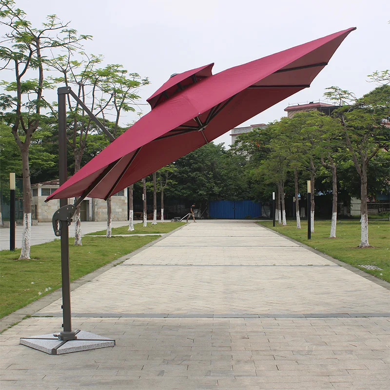 Commercial Semi-Automatic Classic Roman Parasol | All-Weather Sunshade For Beach Villas Guesthouses & Terraces