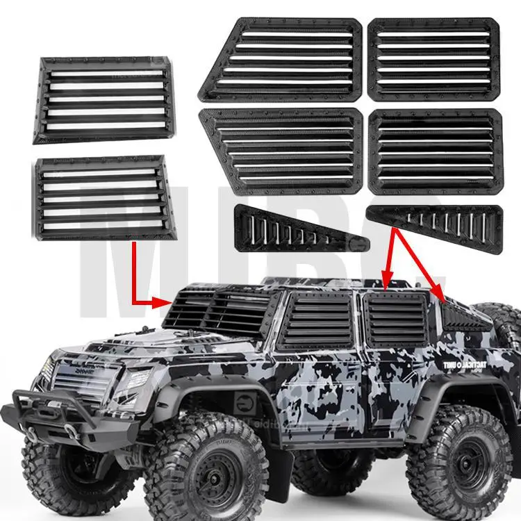 Trax Trx-4 戦術ユニット防衛サイドシールドキット 3D プリントサイドウィンドウアーマーフロントガラス防衛トリムパネル 82066-4