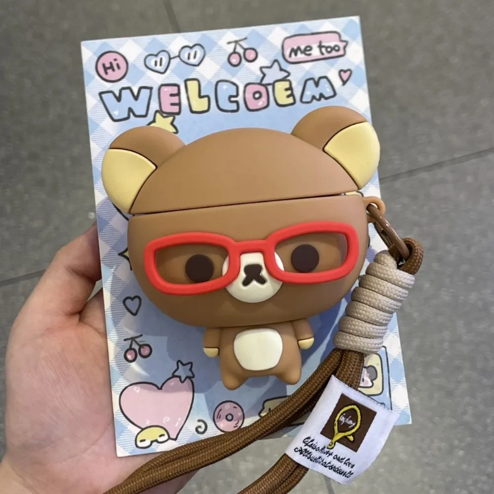Rilakkuma Headphone Case AirPods Pro 2 Pro 3 4 5 Generation Shockproof Anti Drop Protective Shell Portable Earphone Accessory view 4