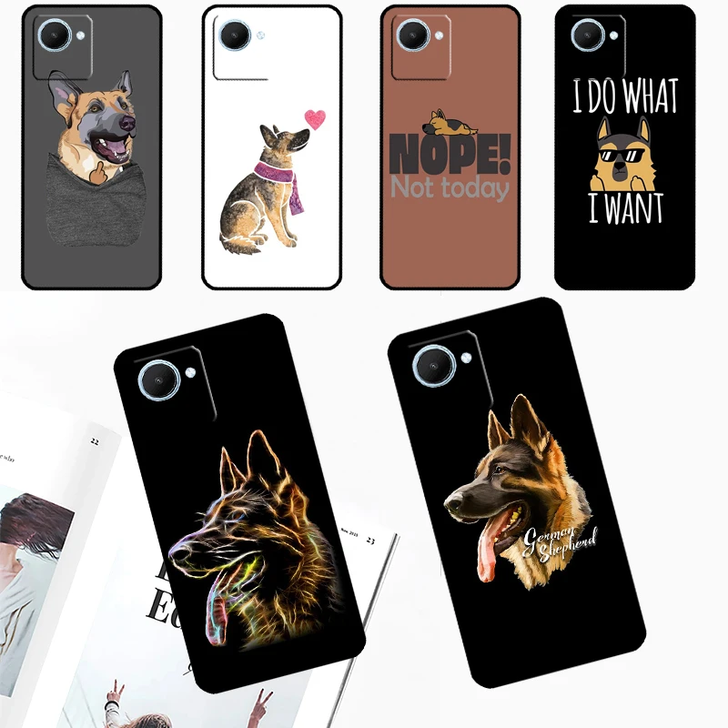 German Shepherd Dog Cartoon For Realme 11 Pro Plus 10 12 Pro C55 C53 C51 C33 C31 C30 C25s C21Y C15 GT Neo5 GT3 GT5 Case