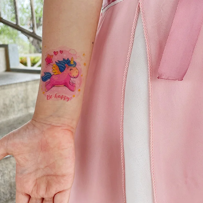 24pcs/Set Dreamy Unicorns Temporary Tattoo Sticker For Kids No Repeated Waterproof Disposable Cute Cartoon tatouage temporaire
