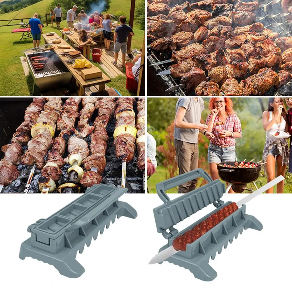 Kabob Mold Kebab Maker Mold Portable Barbecue Skewers Tool Family Gathering Kabob Press Rectangular Prism Grill Accessory