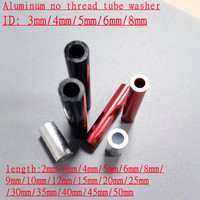 10pcs Alumium tube  M3 M4 M5 M6 m8 *2 to 50mm Aluminum washer bushing round hollow no thread standoff spacer